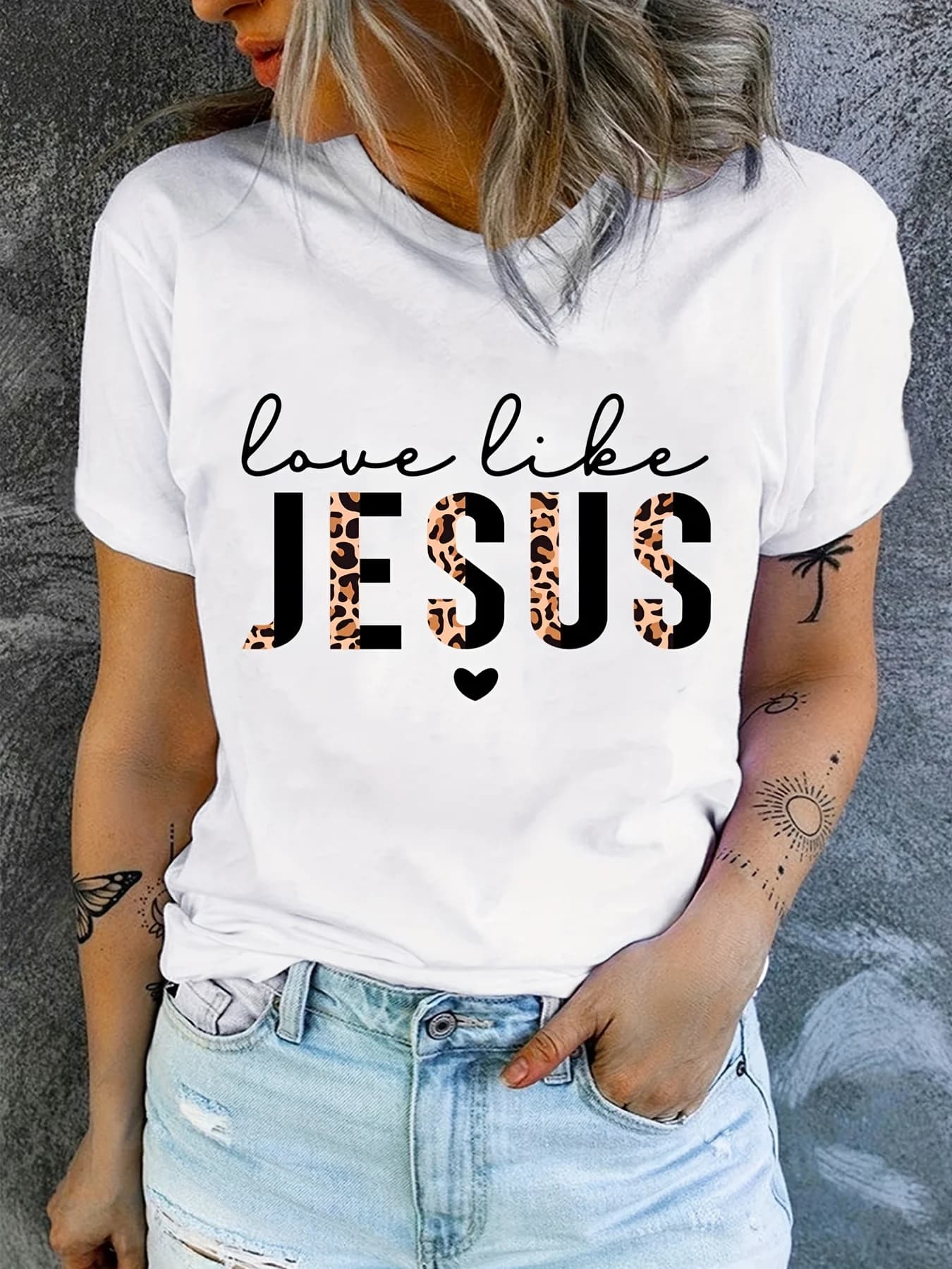 Summer Women's Fashion Is Like Jesus Love Printed Casual Sports Comfortable Short Sleeved T-shirt Top