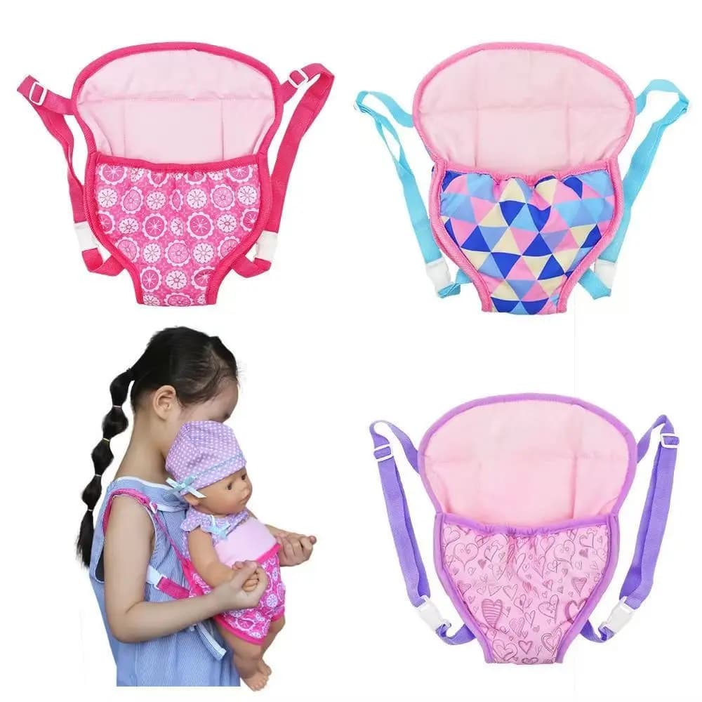 Bambole per uscire Borsa per il trasporto Zaino Tracolla Accessori per vestiti per neonati Baby Doll Porta giocattoli portatile Archiviazione frontale Regalo di compleanno