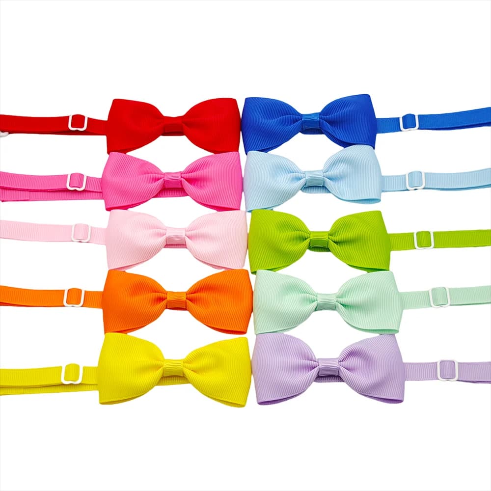 (10 pezzi/lottp) Papillon di moda per cani Cravatta regolabile per gatti Colori solidi Accessori per toelettatura di cuccioli Forniture per animali domestici