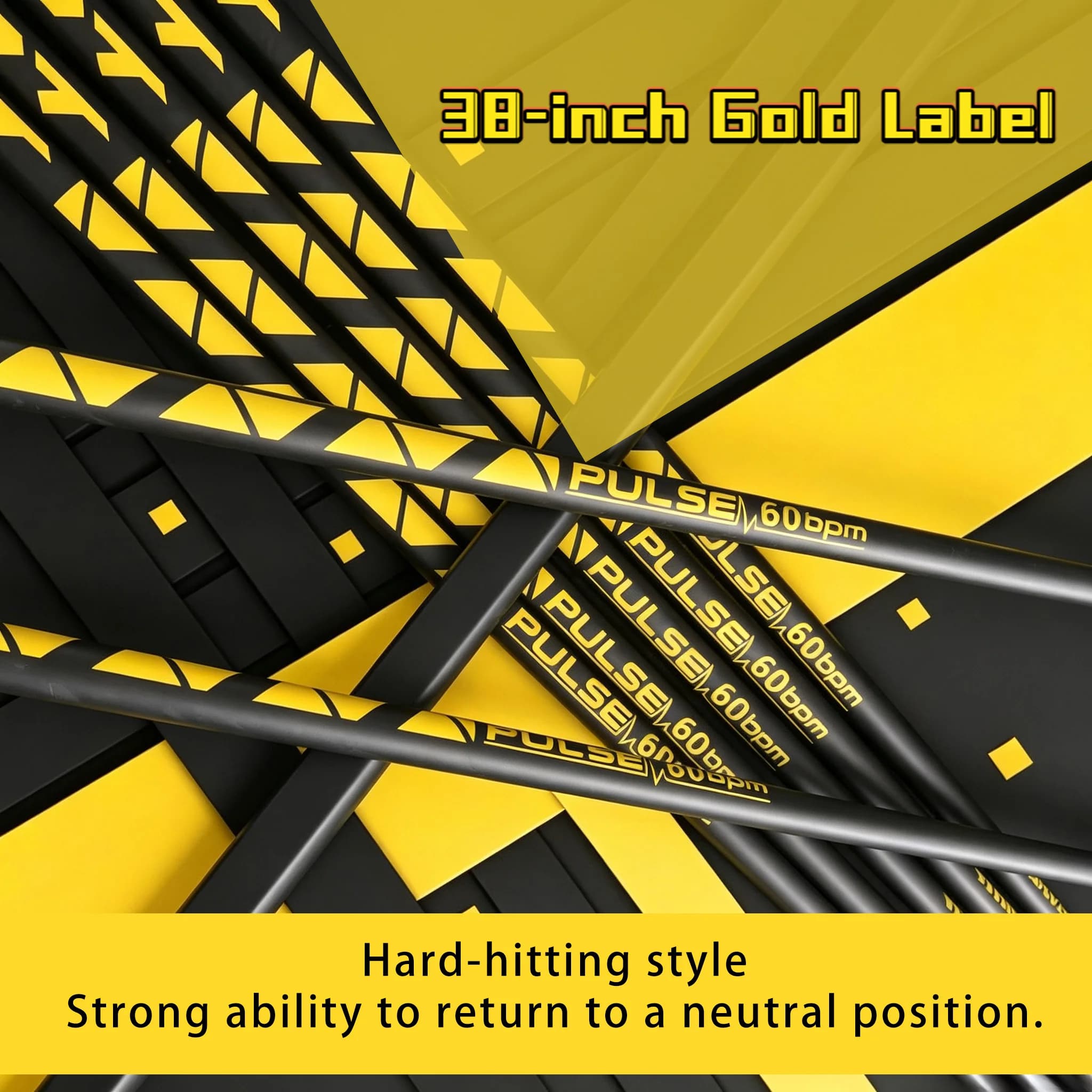 Strong Performance Yellow-Black Golf Putter Shaft, 38inch Standard Shaft Length, 128 Grams ±2 Grams Weight, 0.370 Tip Specification, Optimizes Putter Path Stability, Suitable as a Christmas or Halloween Golf Gift