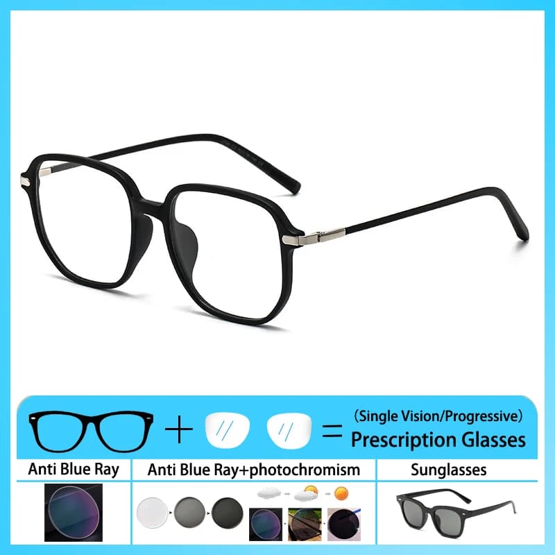New Brand Design Glasses Prescription Glasses Men Women Square Frame Photochromic Custom Sun Astigmatism Anti Blue Ray Eyewear