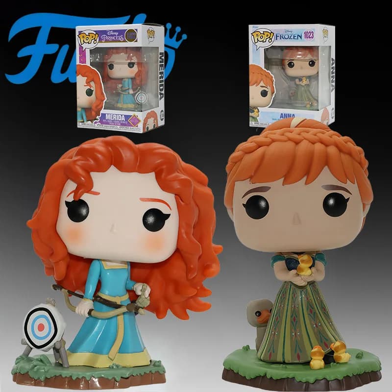 FUNKO POP Original Anna & Merida Action Figure Anime Giocattoli per Ragazzi Regalo di Natale Modellini da Collezione Ornamenti
