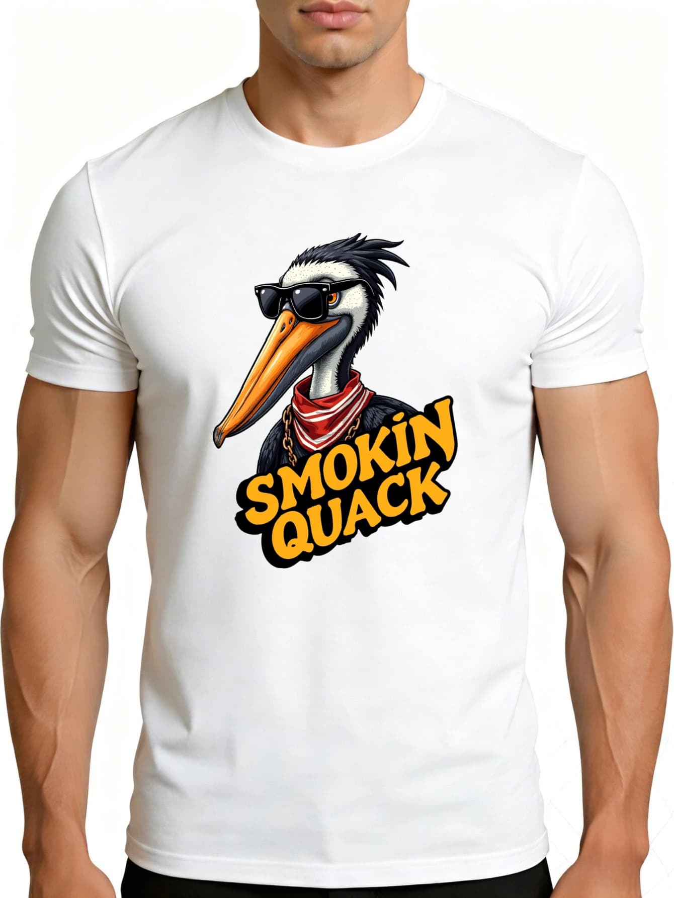 Men's Graphic T-Shirt - Breathable, Soft, Lightweight - Duck Wearing Sunglasses Design - Vintage Fun Graphic Casual Short Sleeve Summer Top, Great Gift for Him