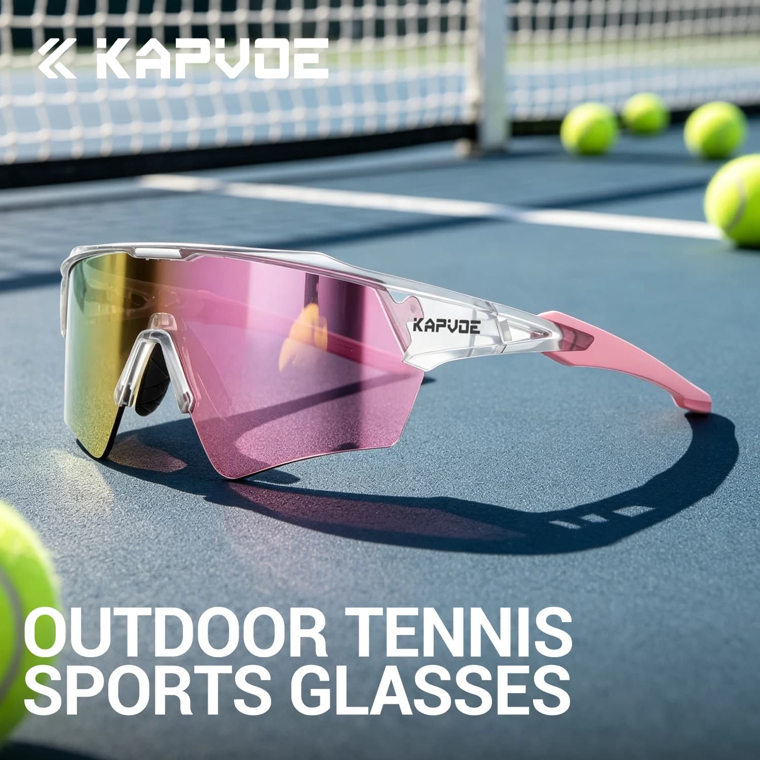 Kapvoe Sunglasses Men Women Bike MTB Eyewear Outdoor Tennis Glasses Shadowless Photochromic Cycling Glasses Lighteight UV400