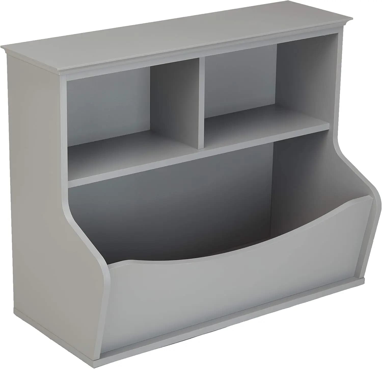 Libreria a 3 ripiani per bambini, organizer per riporre giocattoli, per camera da letto, sala giochi, grigio, 31,25 W x 14,84 P x 24,56 H