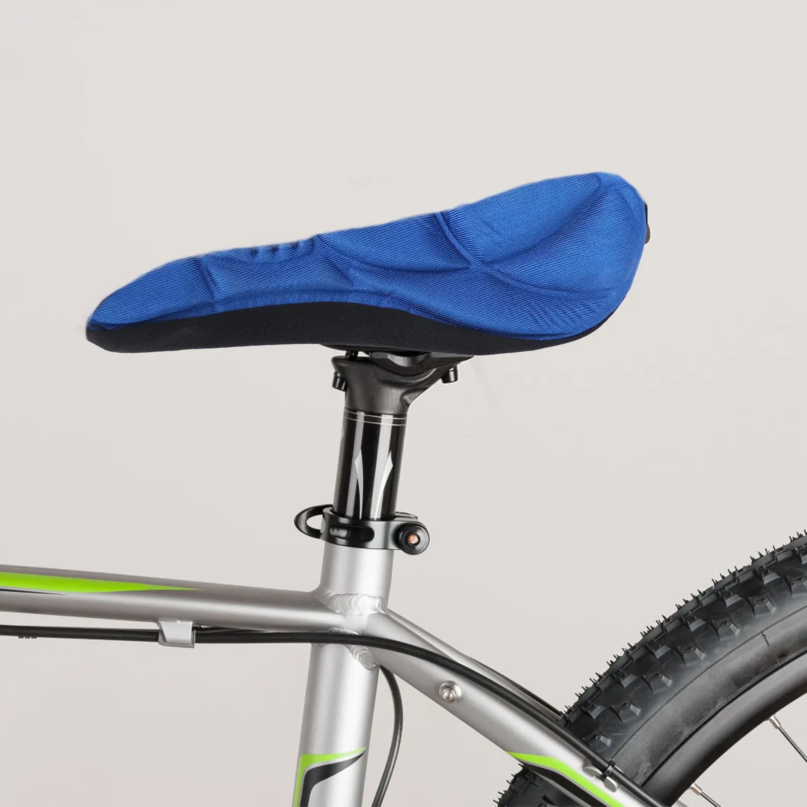 Coprisedile Ergonomico 3D Nero per Bicicletta, Cuscino Antiscivolo con Cordoncino, Traspirante per Bici da Strada, Mountain Bike e Pieghevoli