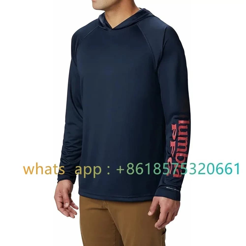 Men's Upf 50+ Sun Protection Hoodie Shirt Long Sleeve Spf Fishing Outdoor Uv Shirt Hiking Lightweight