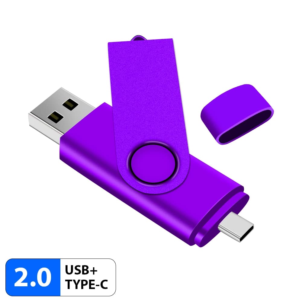 TYPE-C Chiavetta USB 2 in 1 Pen Drive 128 GB 64 GB 32 GB 16 GB 8 GB 4 GB Archiviazione esterna Doppia applicazione Micro USB Stick