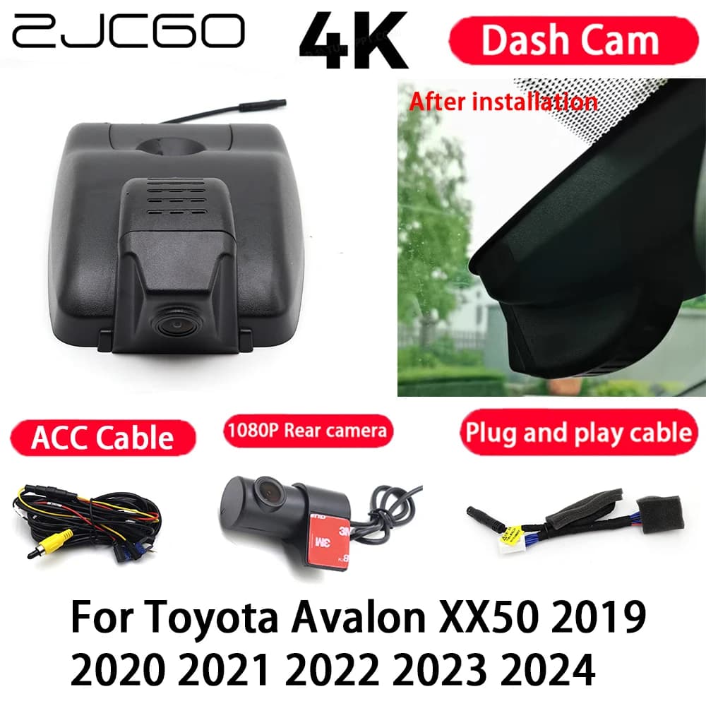 4K Plug and Play Dash Cam Video Camera Night Vision for Toyota Avalon XX50 2019 2020 2021 2022 2023 2024