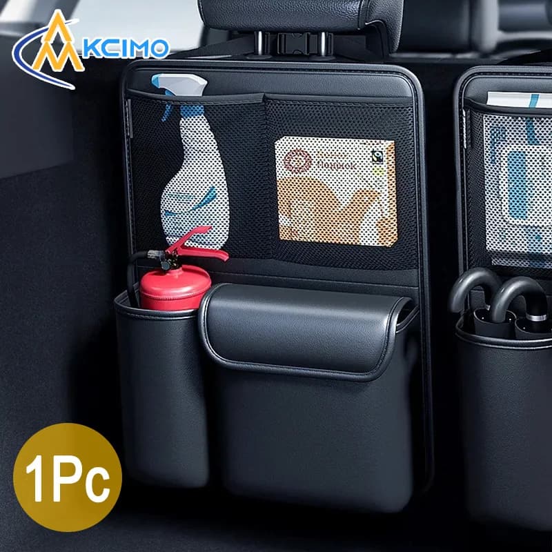 Kcimo Borsa portaoggetti per bagagliaio per auto in pelle PU Organizzatore di attrezzi pieghevole Stoccaggio multifunzionale universale adatto per la maggior parte dei veicoli