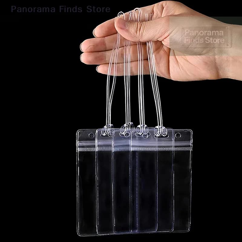 50 etichette da viaggio trasparenti con passanti in plastica, porta etichette identificative per bagagli, cordino - Accessori da viaggio portatili