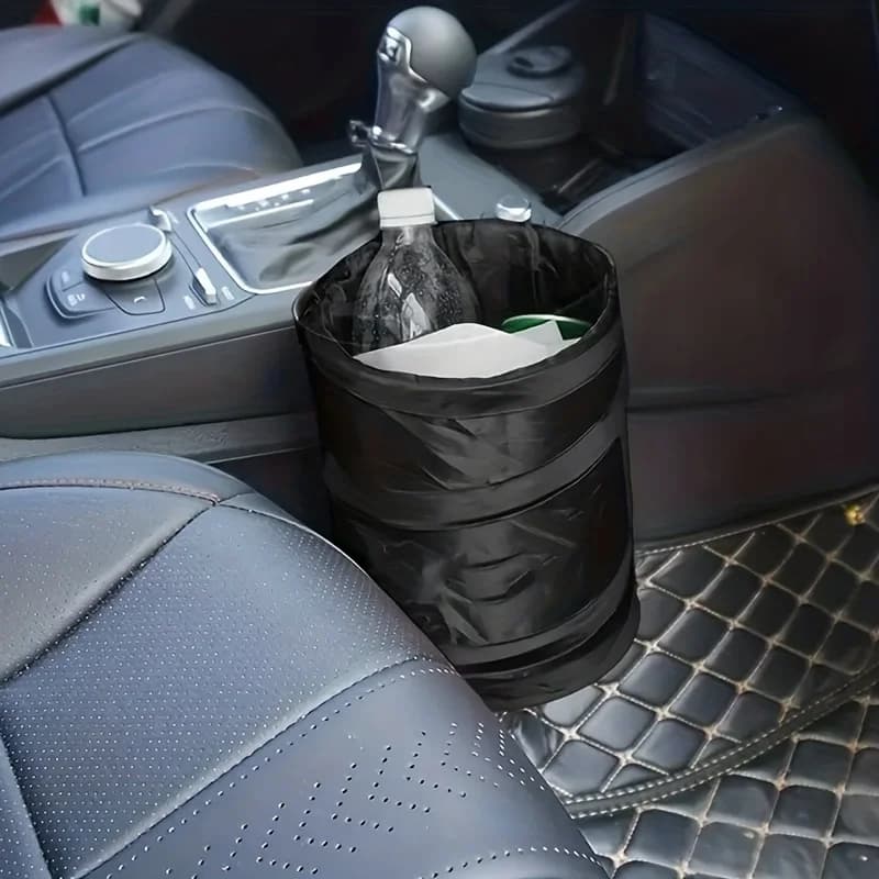 Secchio portaoggetti sospeso pieghevole portatile, pattumiera per auto, pattumiera per armadio da bagno