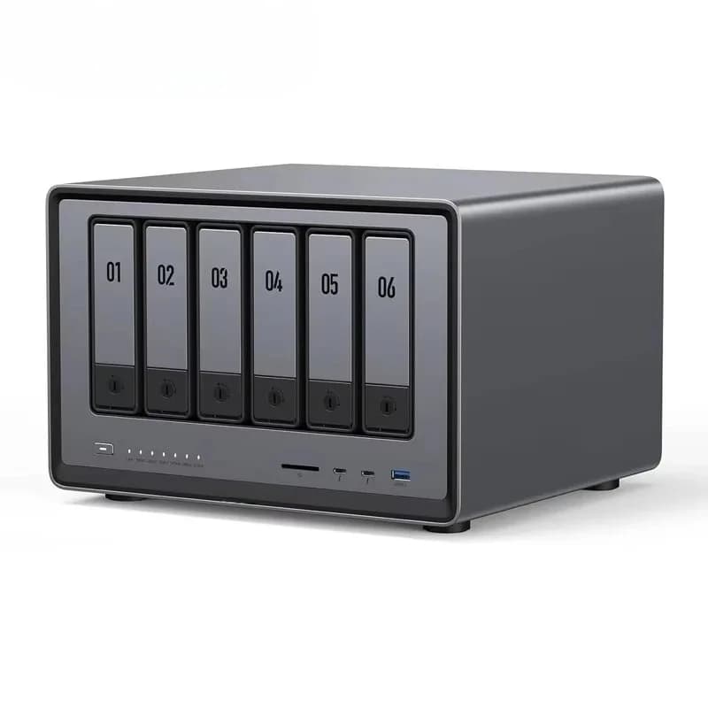 NASync DXP6800 NAS Desktop a 6 Bay con CPU i5 1235u 10 Core, 8GB RAM DDR5, Storage di Rete (Senza Dischi)