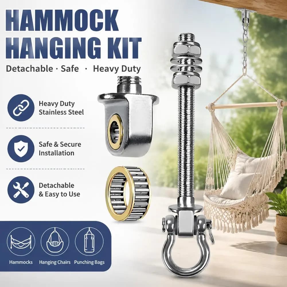 Heavy Duty Stainless Steel Swing Hook Silent Bearing Hammock Hanging Kit Max 680kg Load for Hammock Punching Bag Yoga Swing