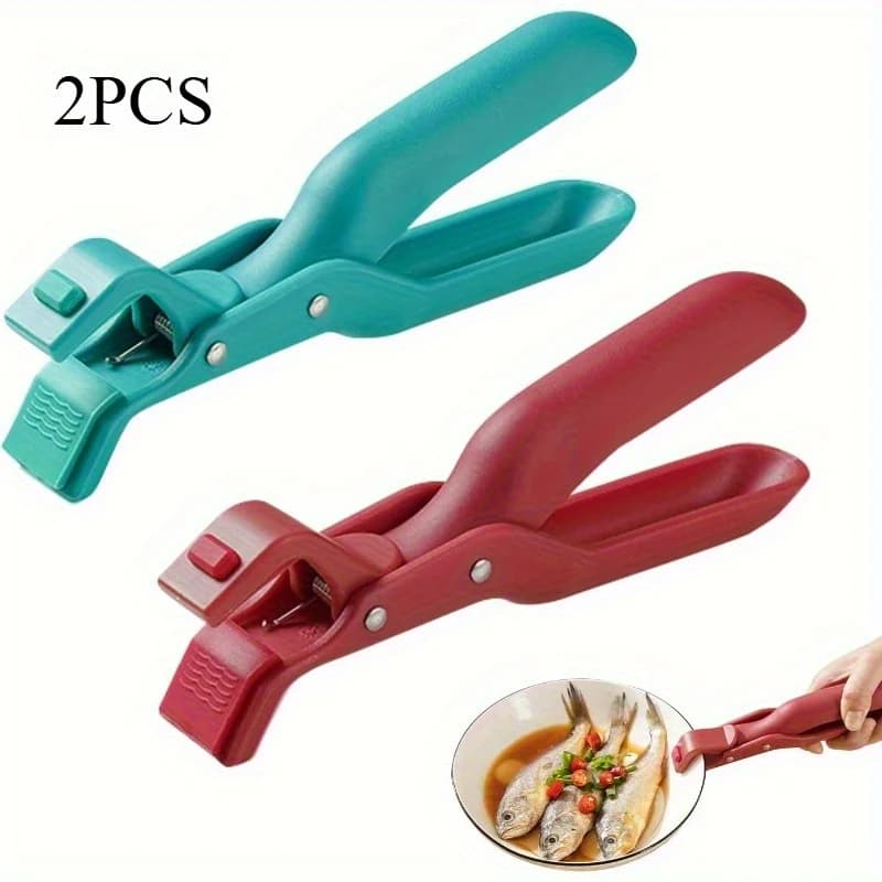 Set di 2 Pinze Resistenti al Calore LDQ per Forno, Friggitrice ad Aria e Griglia, Fino a 230°C, Utensile da Cucina Antiscivolo in Plastica con Base