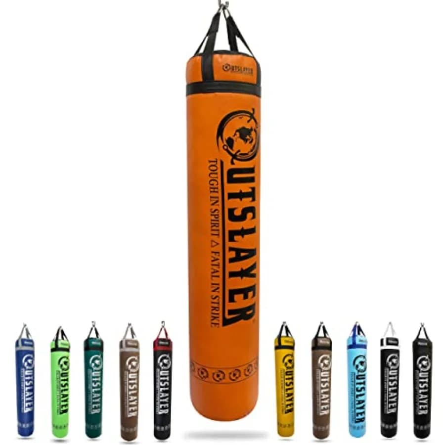Boxing bag Muay Thai 6ft 150lbs Unfilled Product in USA Heavy Duty Training Equipment with Tela Durevole e Cuciture Reinforced