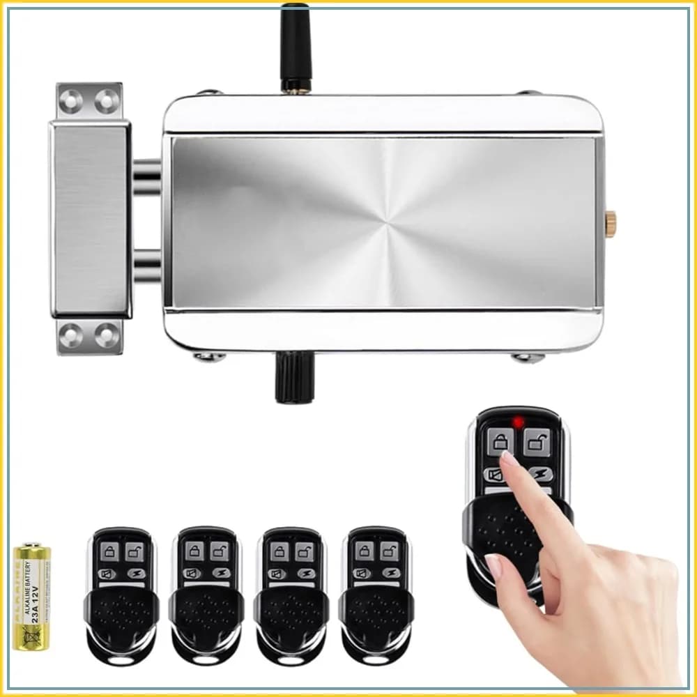 Smart Wireless Remote Control Door Lock, Keyless Electronic Deadbolt with 4 Remotes for Home Security