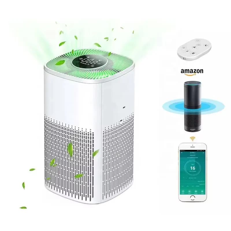 【2026】Purificatore d'Aria Portatile Tuya con Display, Filtro al Carbone HEPA, Umidificatore per la Pulizia di Stanze e Ambienti Domestici, Ideale per Animali Domestici
