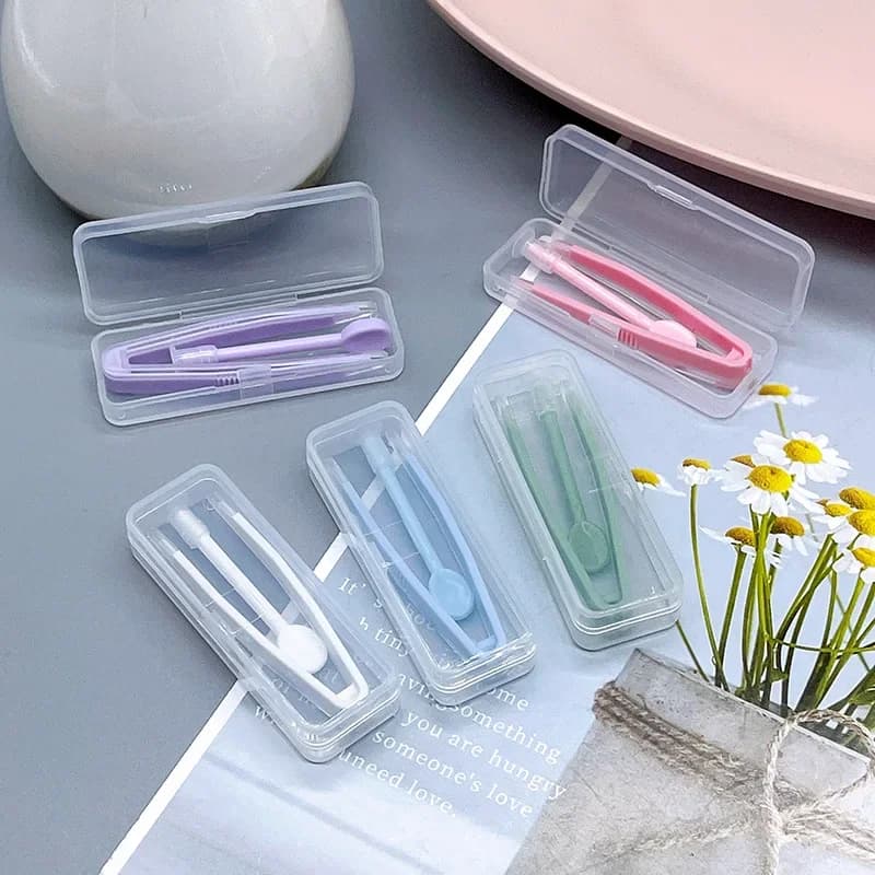 1 Set Inserto per lenti a contatto Strumento per l'uso Lenti a contatto Pinzette Bastone di aspirazione Kit da viaggio per la cura degli occhi Accessori per lenti a contatto