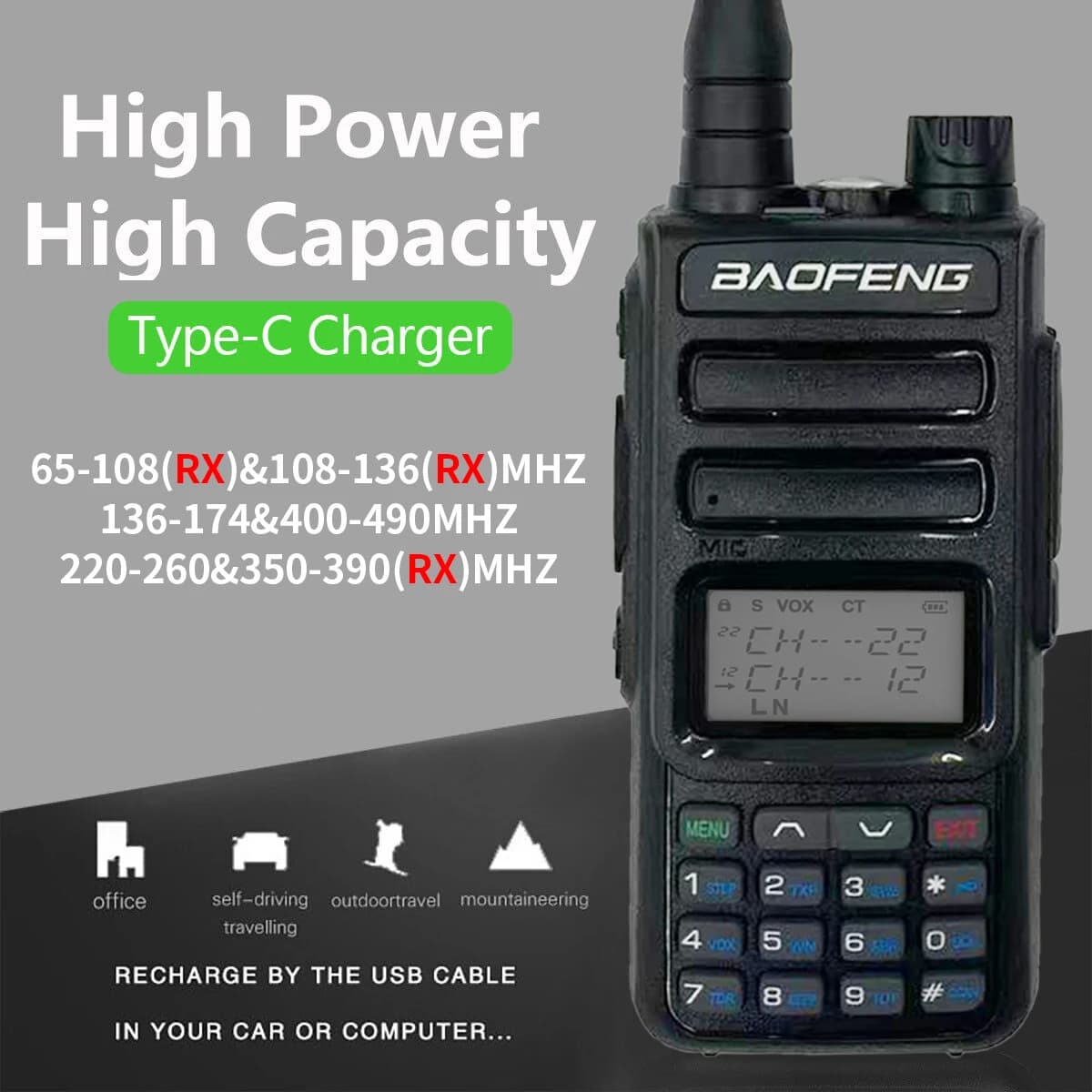 Baofeng TH-15S TH 15S Ham Radio portatile 5w Uhf Vhf Radio bidirezionale Walkie Talkie dual band portatile a lungo raggio
