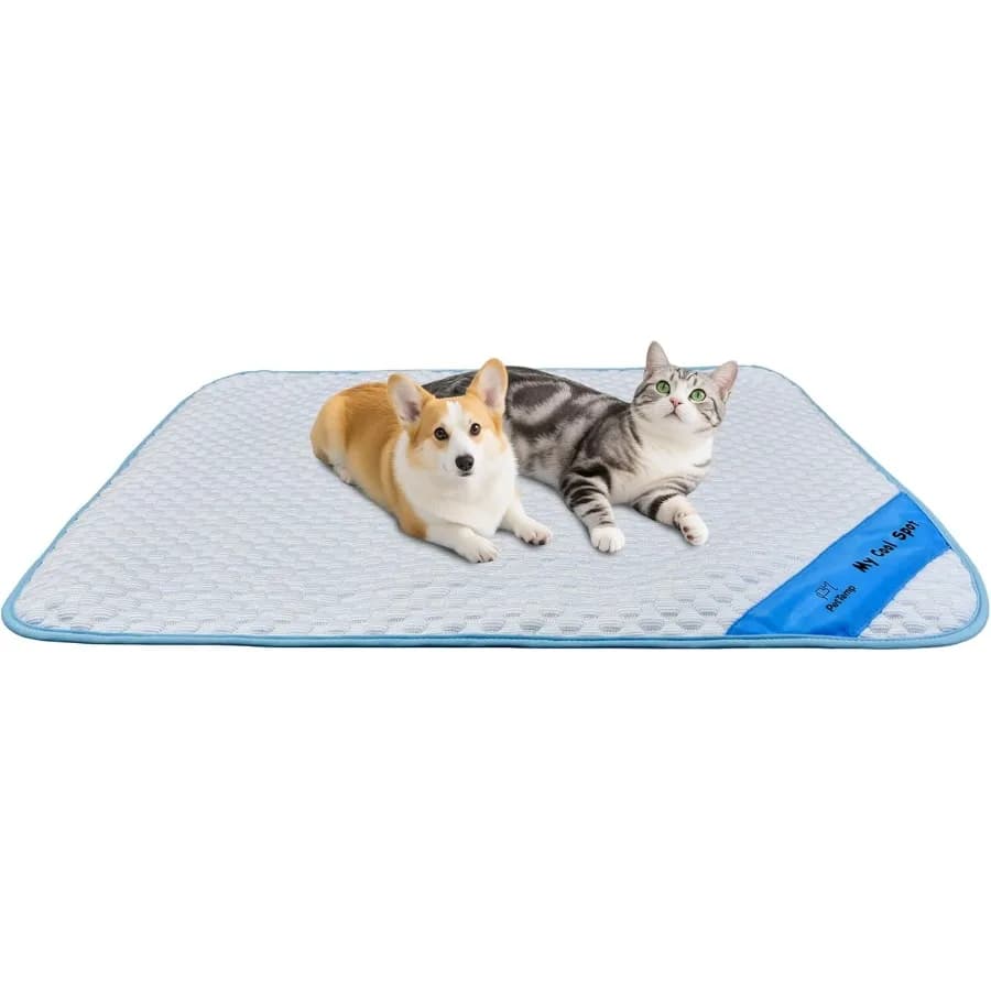 Tappetino rinfrescante per animali domestici per cani Gatti Coperta rinfrescante pieghevole lavabile traspirante in seta ghiacciata Letto per cani antiscivolo portatile durevole per casse