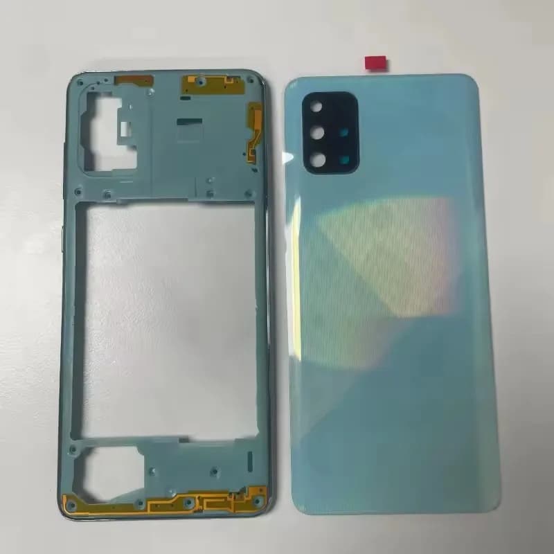 Full Housing For Samsung Galaxy A71 2020 A715 A715F A51 A515 Middle Frame +Battery Back Cover Rear Door Cover With Camera Lens