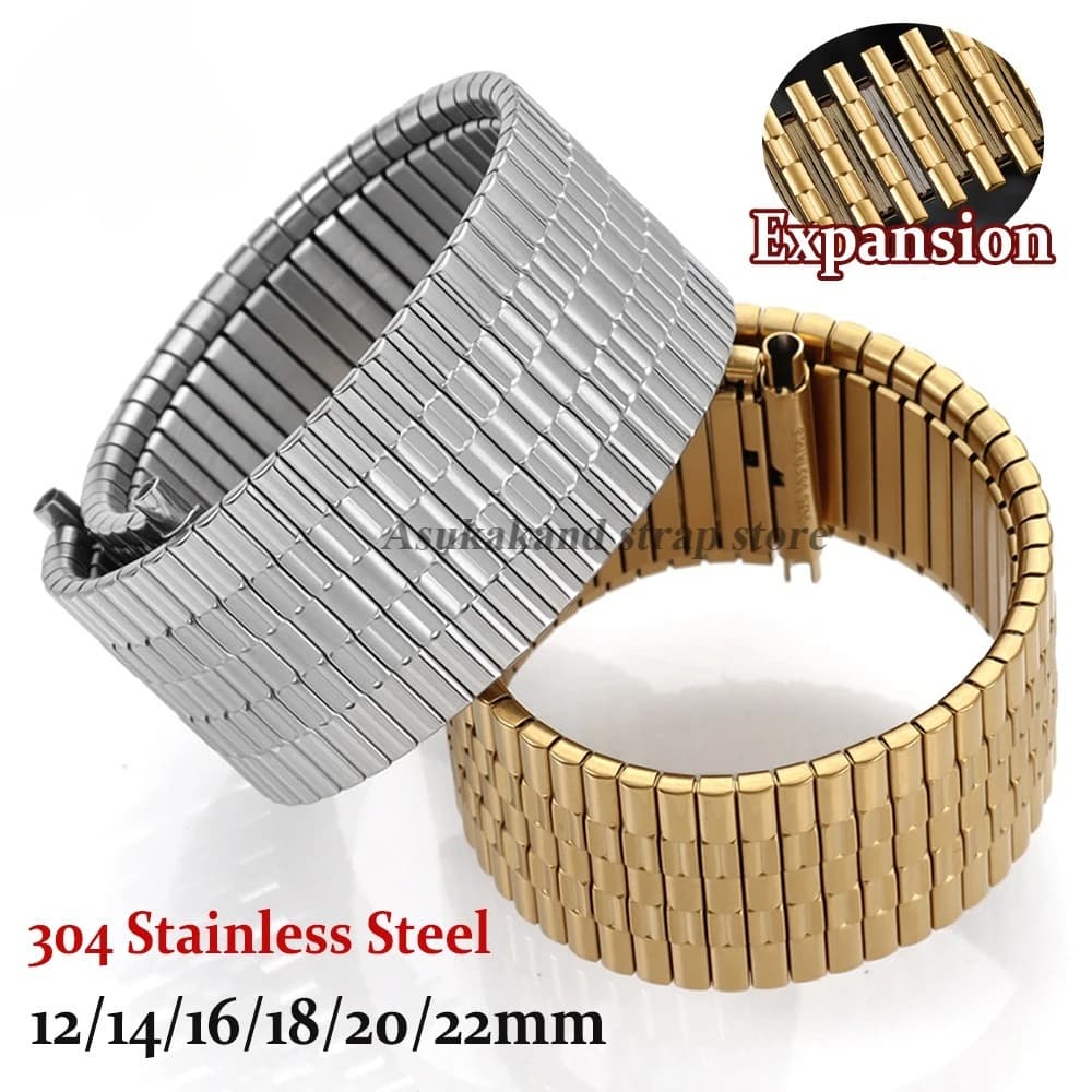 18mm 20mm 22mm Stainless Steel Watch Band for Huawei Elastic Strap 12mm 14mm 16mm Universal Women Men Metal Watchstrap Bracelets