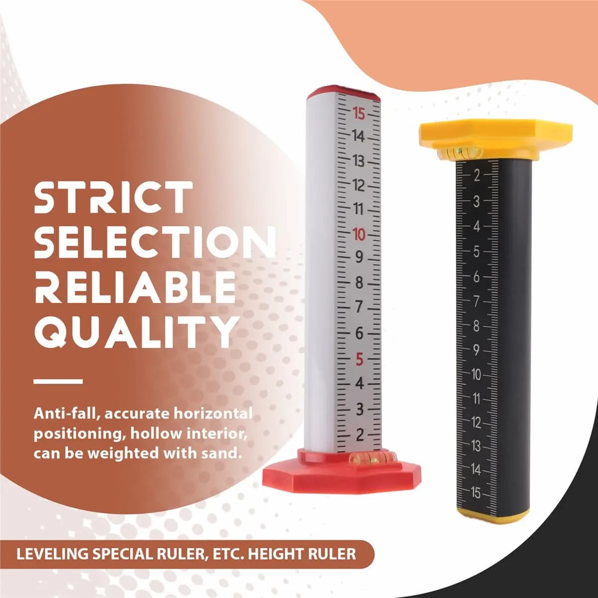BHBL Set di 2 Righelli per Misurare Altezza di Piastrelle per Soffitto e Pavimento, Righello di Misurazione con Base Magnetica, per Controsoffitti