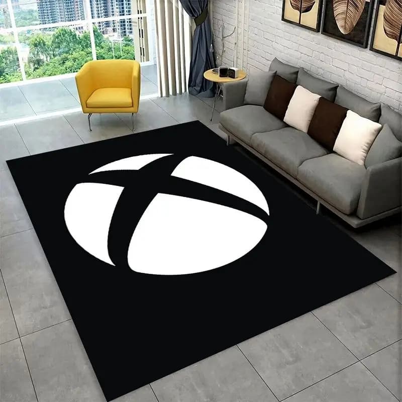 retro Xbox Gaming Gamer Logo Carpet Rug for Bedroom Living Room Sofa Playroom Doormat Home Decor,Kid Area Rug Non-slip gift