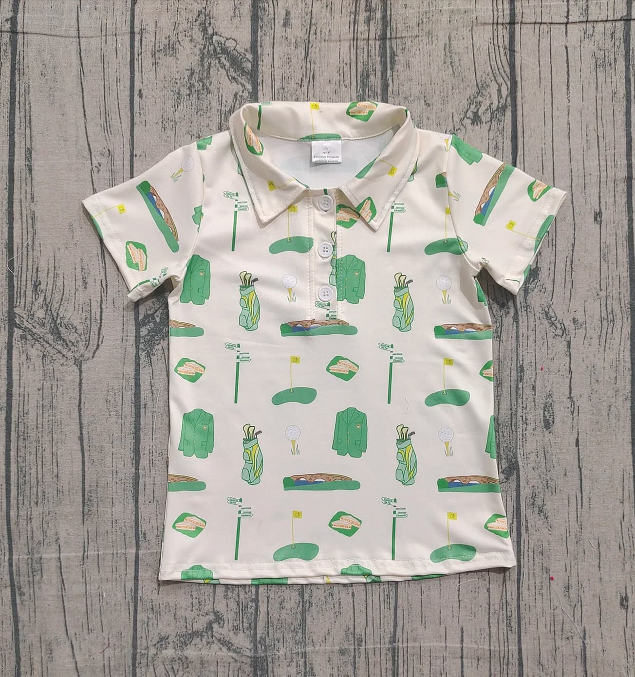 Z1213-11 BT1583 Abbigliamento primaverile per bambini Camicia con stampa da golf a maniche corte Top per neonato