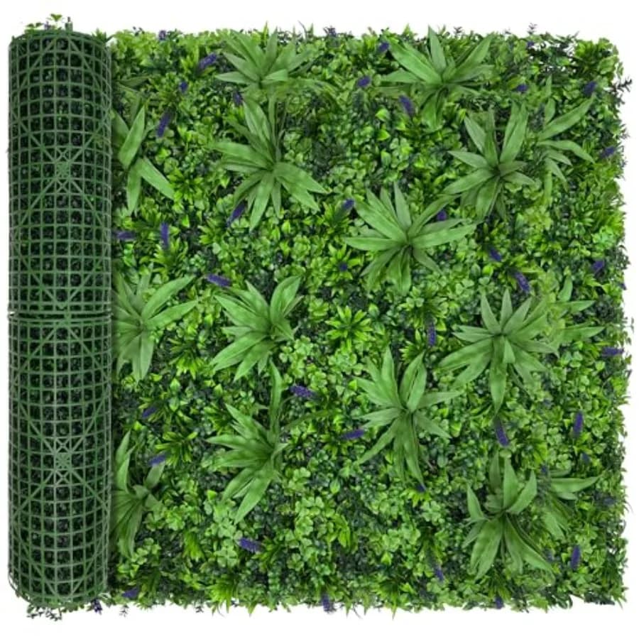 Green Artificial Grass Roll for Wall, 48x120 inches (40 square feet), UV Resistant, Artificial Siepe for Privacy, Garden Screen