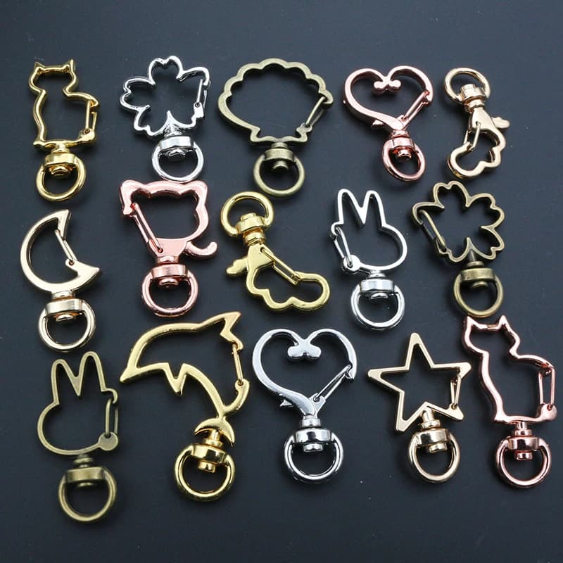 10 pz Gatto Cuore Moschettone Trigger Clip Fibbie Per Portachiavi Aragosta Chiusura Ganci Portachiavi Forniture di Gioielli