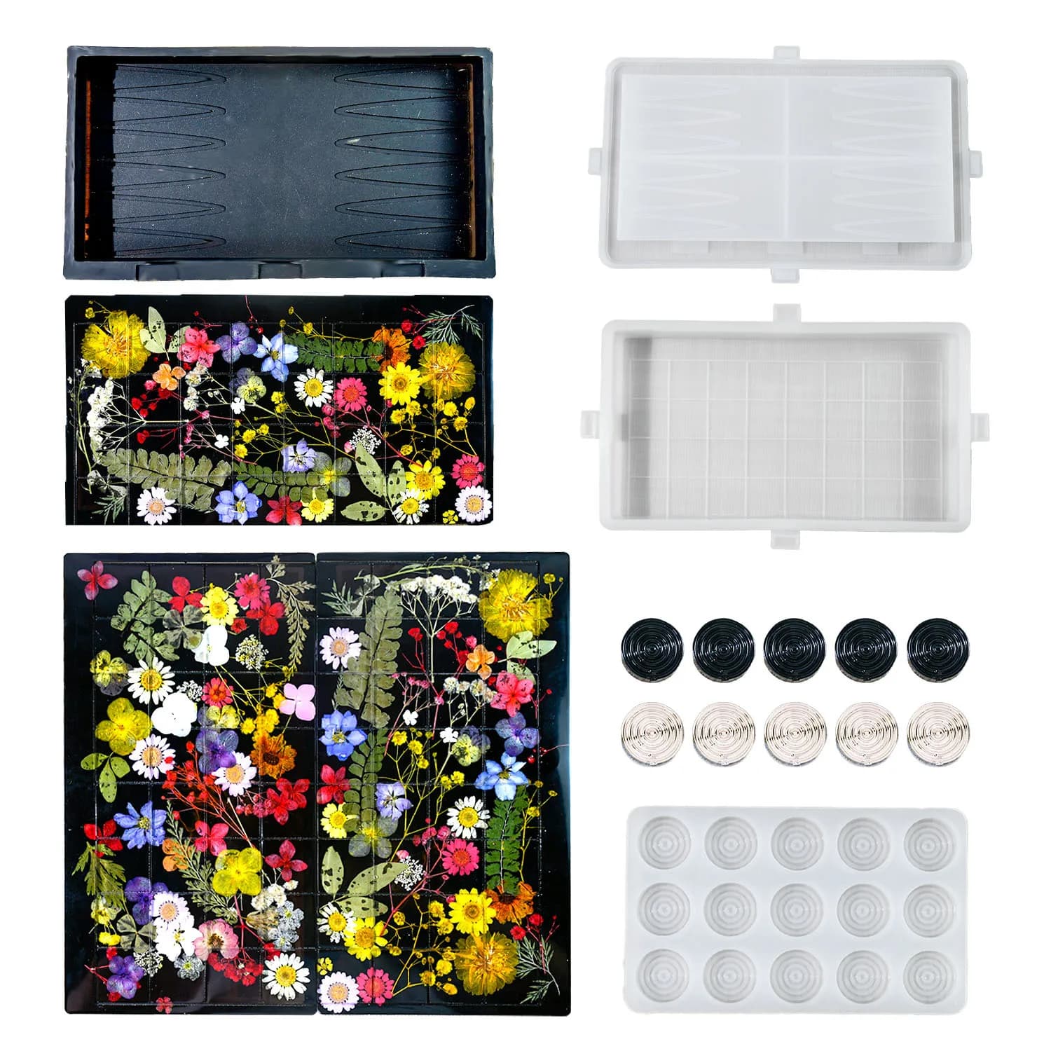 Fai da te Drop Mold Chess Board Organizer per il tempo libero Puzzle gioco da tavolo strumento per stampi in Silicone