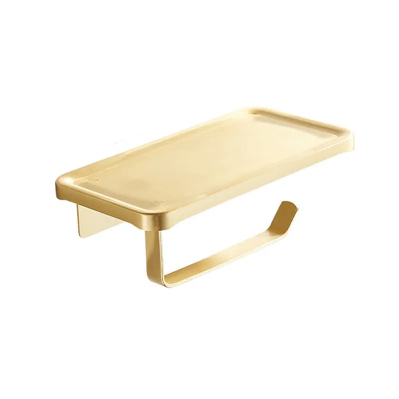 1PC Space Aluminium Gold porta carta igienica bagno Phone Storage Roll Paper Holder Punch/No Punch mensola da bagno a parete