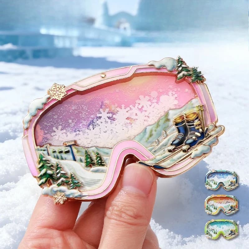 Goggles Lava Sand Fridge Sticker Metal Ski Goggles Harbin Cultural Creation Traditional Chinese Style Fridge Sticker
