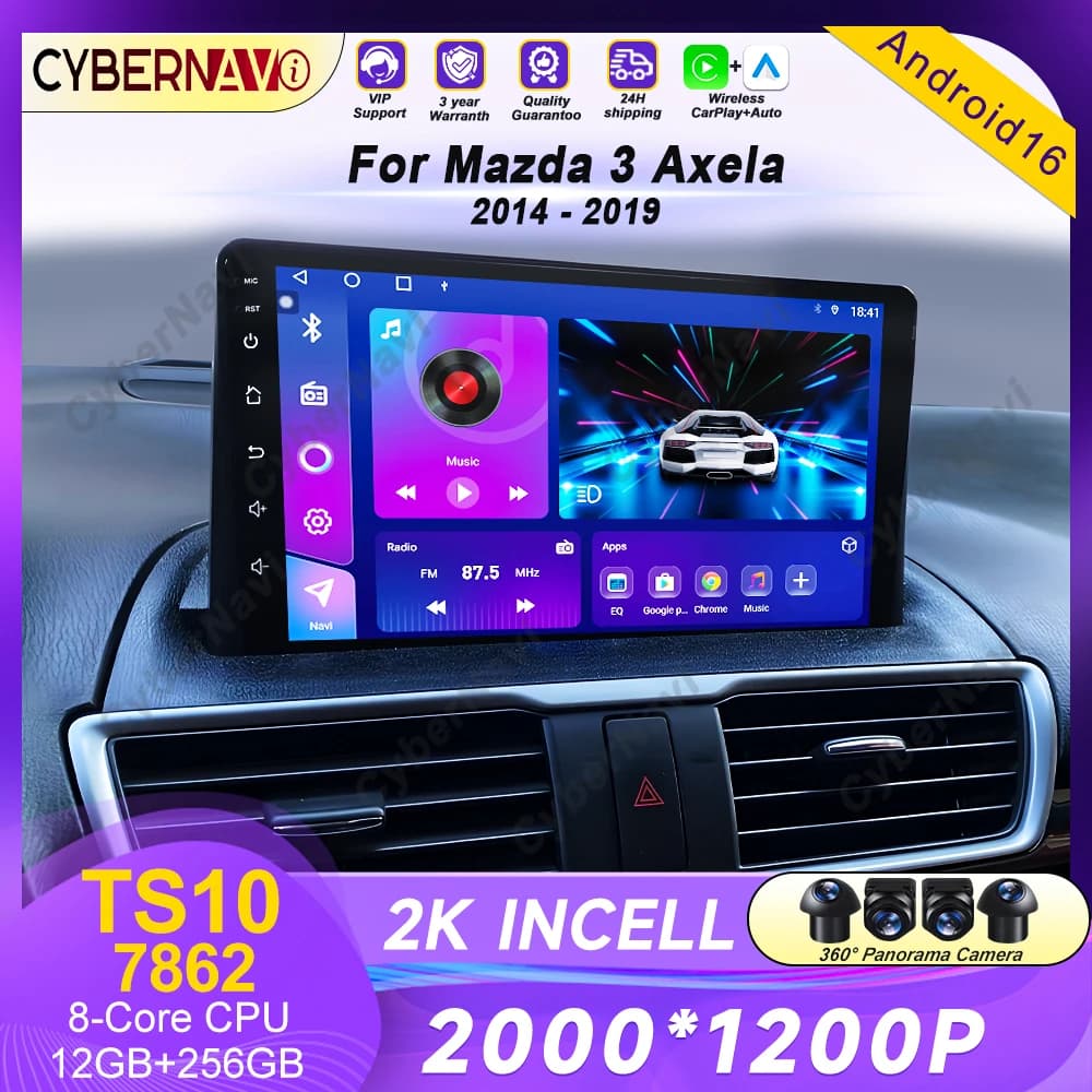 Per Mazda 3 Axela 2014 - 2019 Mazda CX-4 CX4 2016 -2018 Autoradio Android Auto Navigazione GPS Lettore video multimediale No din
