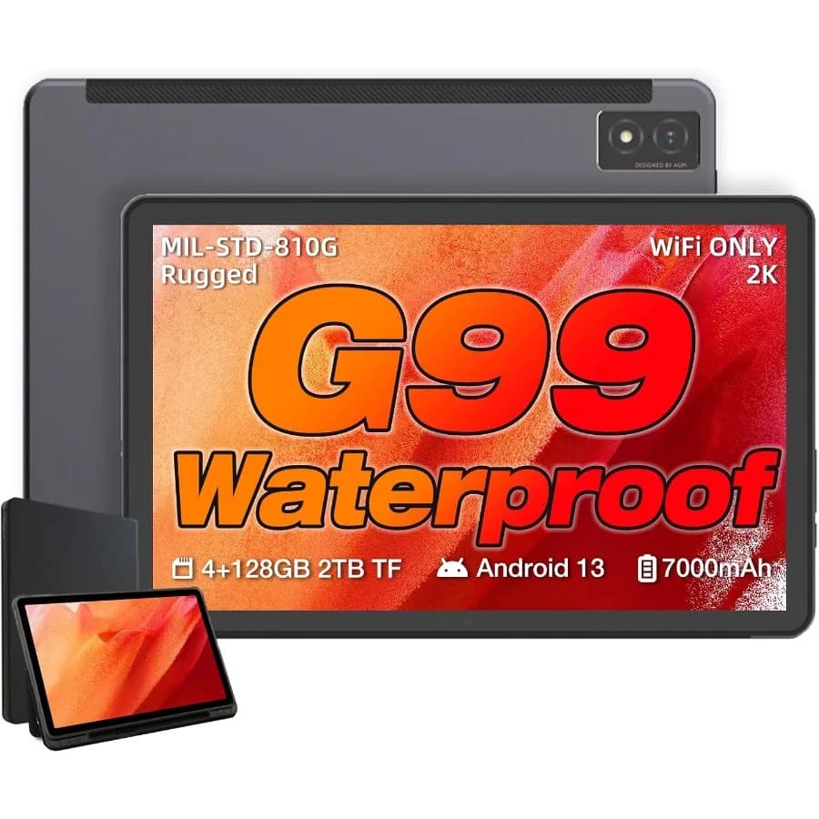 AGM PAD P1 Tablet Android robusto con custodia Display FHD 2K da 10,36 pollici 120 Hz Impermeabile e antigoccia e antipolvere MTK G99 Andr