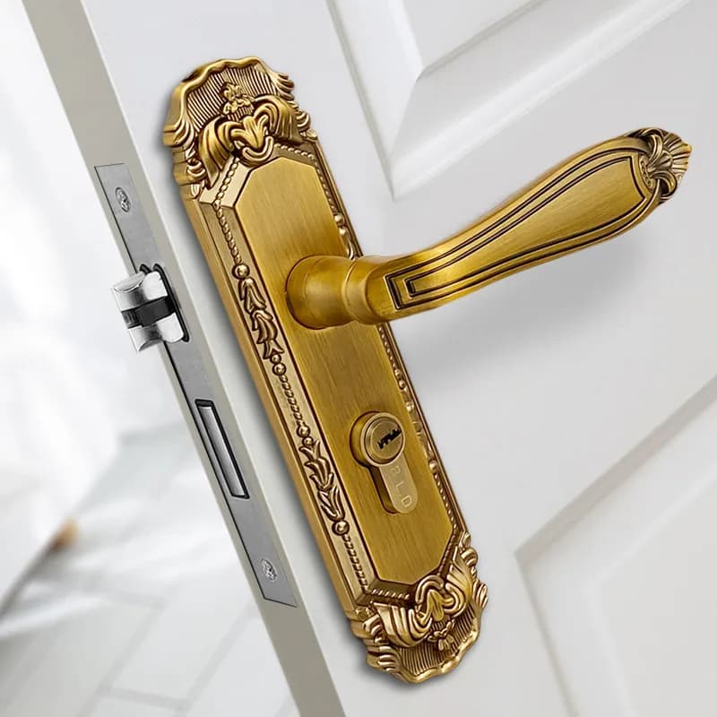 Boutique Hardware Serrature per porte per camera da letto Maniglie per porte a doppia faccia Serrature Serrature antifurto silenziose Manopola per porta interna con serratura e chiave