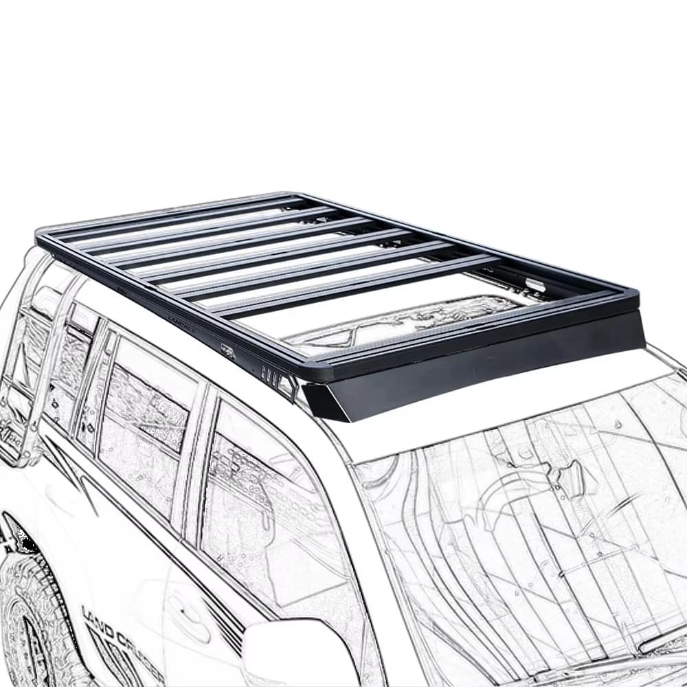 4x4 Roof Rack Cargo Basket for Toyota LC200 LC79 LC150 Aluminum Alloy Black Luggage Carrier Offroad Accessories