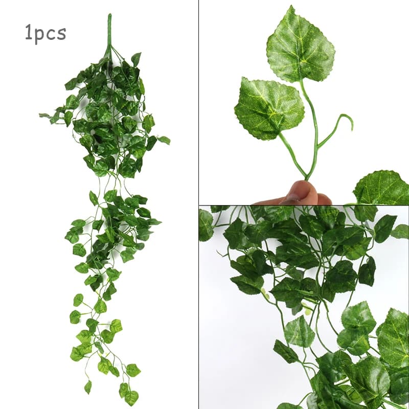 90cm Artificial Plants Creeper Green Leaves Wall Hanging Ivy Leaf Garland Home Garden Decoration Wedding Party DIY Fake Vine