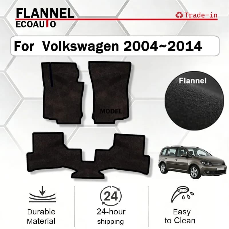 Car plugs in ECOAUTO Flannel for VW Volkswagen Touran 1T 2004~2014, Carpets, Panels, Carpet covers, Carpet stickers