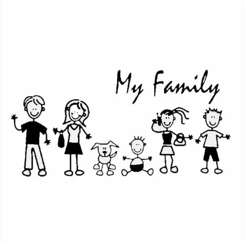 Adesivo per auto Famiglia Stick Figura Kid Baby Cat Dog Pet Creatività Paraurti Applique Decalcomania in PVC 10 * 20 cm Accessori adesivi Forniture