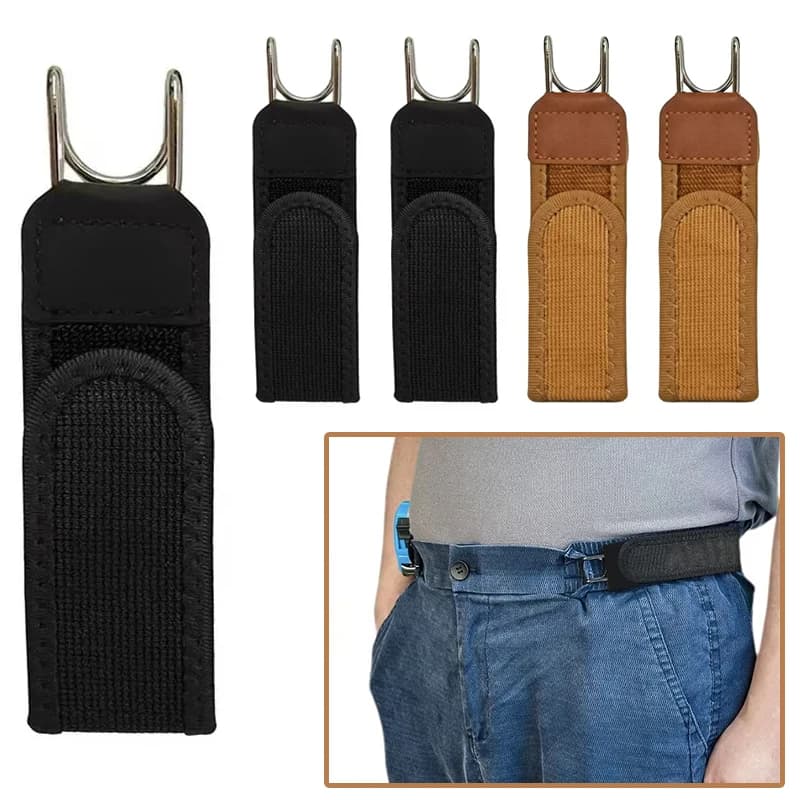 Buckle-Free Elastic Belt Adjustable No Buckle Waist Belt Metal Hook Stretch Belt for Men Women Jeans Pants