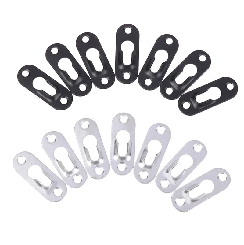 (.) 20pcs/Set Picture Hangers 44mmX16mm Metal Keyhole Hanger Fasteners for Picture Photo Frame Furnniture Cabinet Accessory
