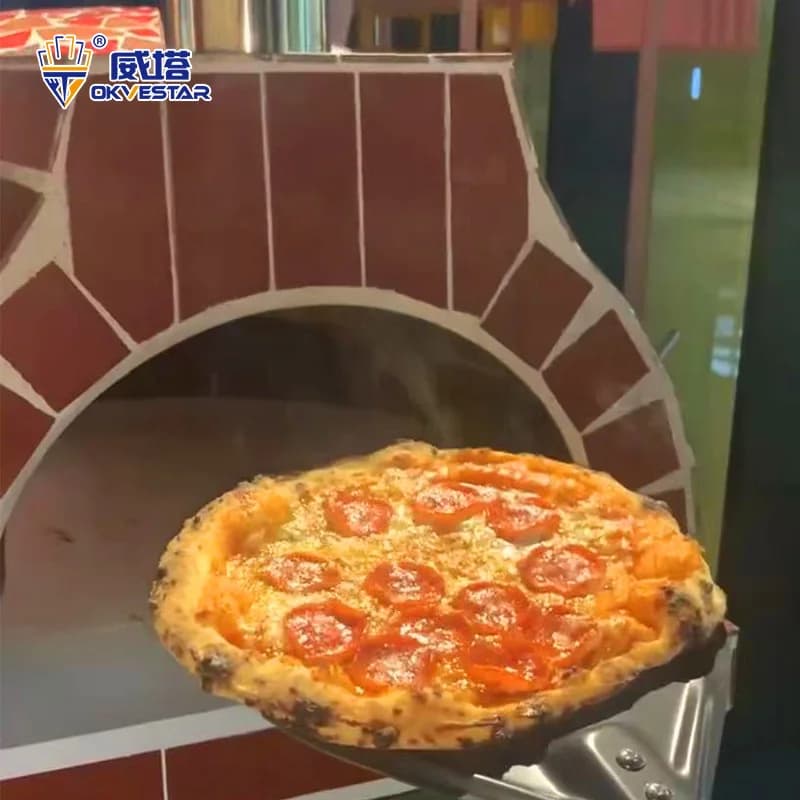 Forno per pizza con circolazione d'aria calda commerciale in acciaio inossidabile con pietra vulcanica