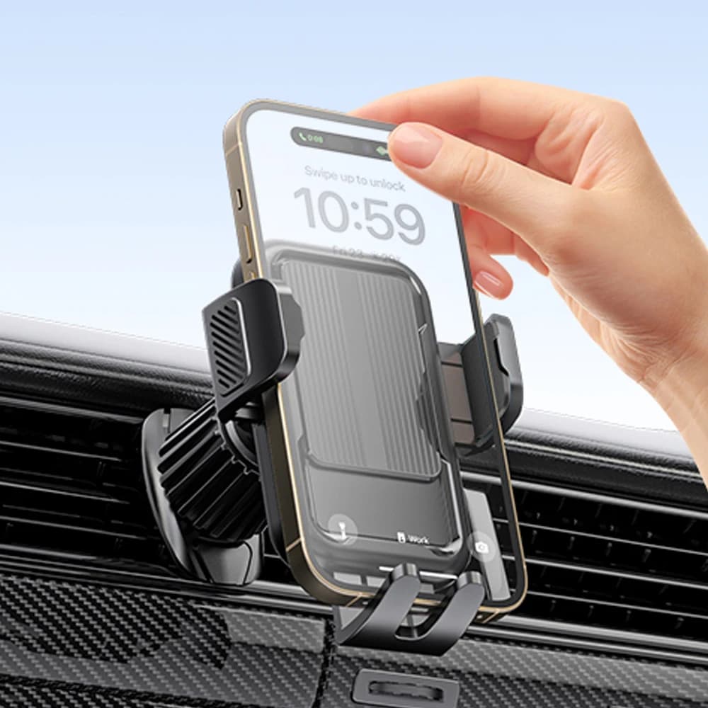 Supporto per telefono per auto, aggiornamento xnyocn Supporto per telefono universale con bloccaggio automatico con clip a gancio per presa d'aria per auto per iPhone Samsun