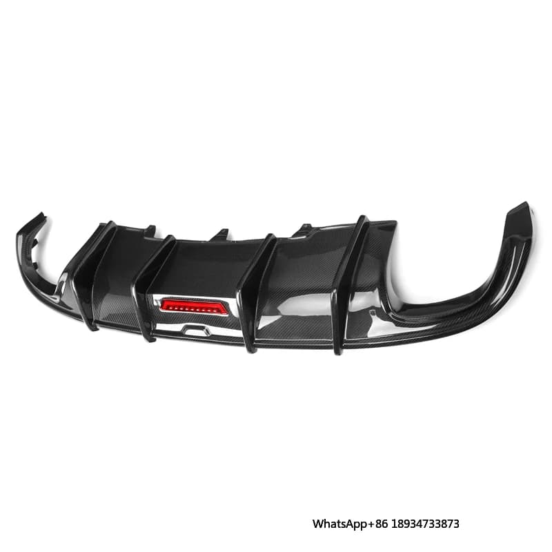 Nigaiah Vera Fibra di Carbonio di Alta Gloss Protezione UV Leggero A Vite Doppia Uscita Diffusore per Audi A4L A4 B8 S4 2009-2012 Nuovo