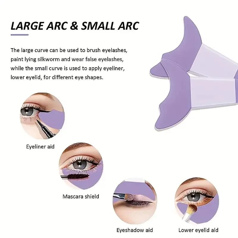 1pc Silicone Eye Makeup Shield, Reusable Mascara & Eyeshadow Guard, Eyeliner Application Tool, Multi-use Lash Protecting Pads, Q