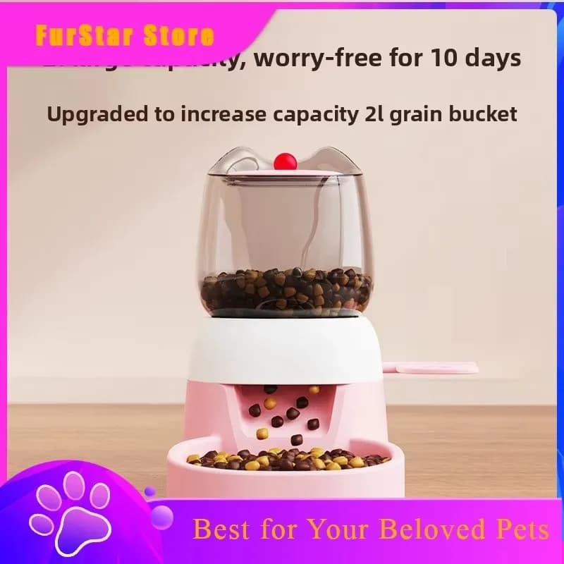 FurStarPet Automatic Feeder Large Capacity Foot Pedal Feeder Press Type Food Dispenser Pet Bowl For Cats Dogs