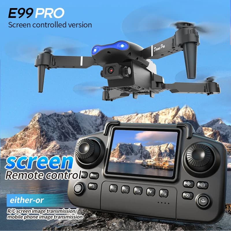 FPV Drone With Built-In Screen Remote 360° Stunt Roll Gesture Photo 50X Digital Zoom Optical Flow Hindsight Foldable Gift Drone For Beginners